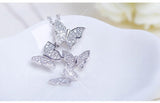 925 Silver Butterfly Rhinestone Necklace for Women