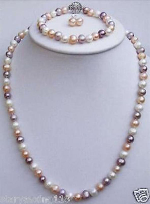7-8mm Mixed-Colour Freshwater Pearl Set