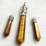 Tiger Eyes Crystal Point Pendant Jewelry Set