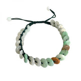Zheru Natural Burmese Jade Three-Color Donut Bracelet