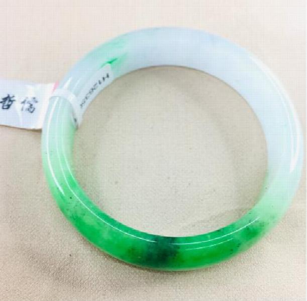Zheru Jewelry Jadeite Bracelet Natural Green + Yang Green 52-61mm