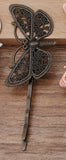 50 PCS Filigree Butterfly Barrettes DIY Hair Clips Copper Hairpin Base Setting