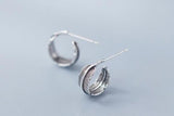 925 Silver Bird Feather /Angle Wings Leaf Stud Earrings
