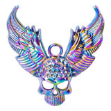 Skull Head Alloy Plated Colorful Pendant Necklace Bar Metal Jewelry