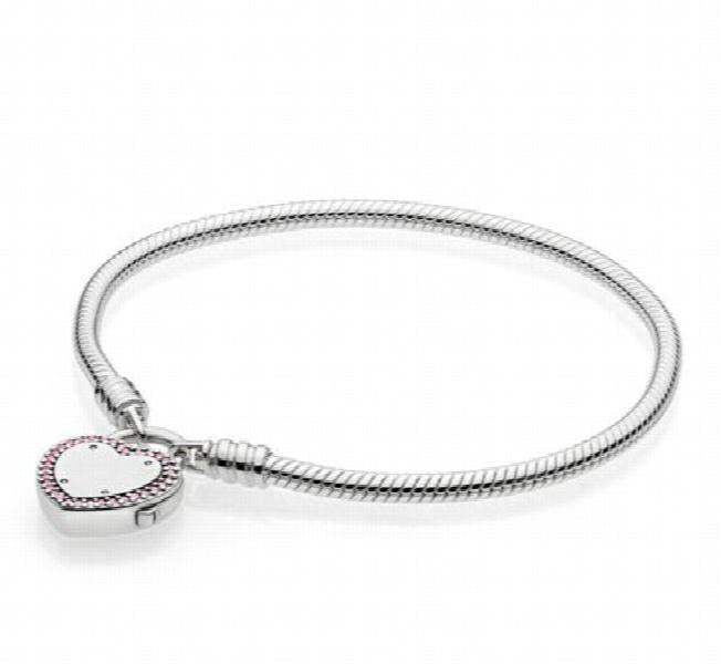 925 Silver Pan Bracelet Lock Promise Bangle