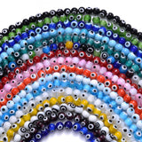 48-96Pcs Multicolor Evil Eye Lampwork Glass Beads for Jewelry Making