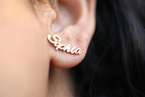 Custom Name Stud Earrings - Personalized Minimalist Jewelry