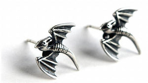 Sterling Silver Tiny Dragon Pterosaurs Dinosaur Stud Earrings