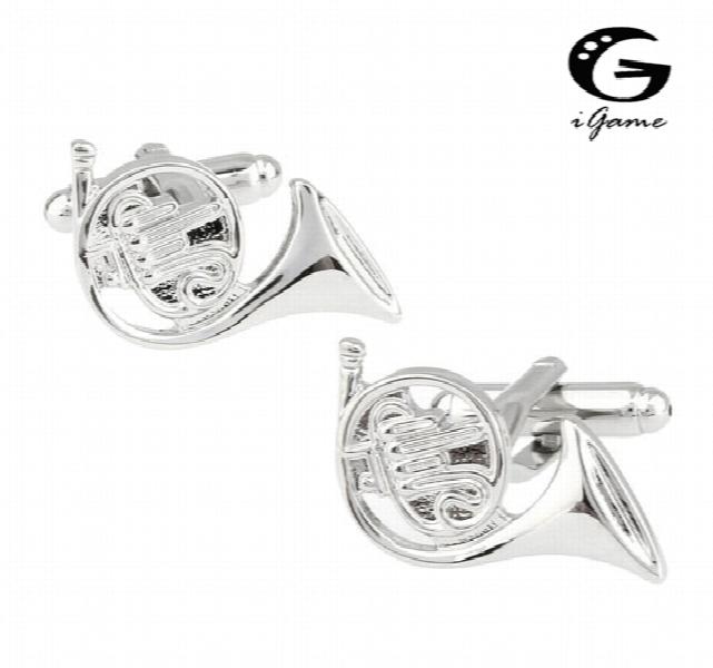 iGame Sousaphone Cuff Links Brass Silver