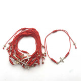 Hand-Woven Golden Cross Bracelet Friendship Spiral Knot Couple Bracelet