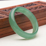 Zheru Jewelry Natural Green Burmese Jadeite Bracelet 54-64mm