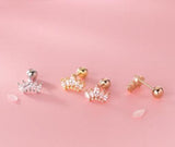 925 Silver Star Crown Stud Earrings