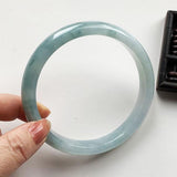 Zheru Jewelry Natural Burmese Jadeite 54mm-64mm Light Bracelet Princess Jewelry