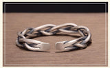 925 Sterling Silver Twist Cross Bangle for Women