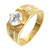 Stainless Steel Zircon Stone Wedding Rings