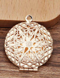 10pc Round Filigree Essential Oil Aromatherapy Diffuser Perfume Locket Pendant