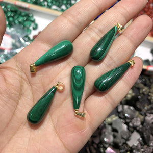 Natural Malachite Water Drop Pendant Crystal Healing Stone