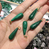 Natural Malachite Water Drop Pendant Crystal Healing Stone