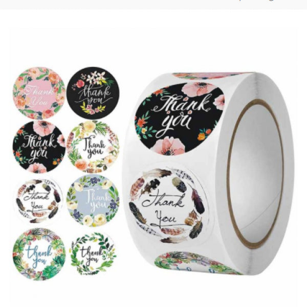 500pcs Thank You Flower Round Sticker Scrapbook Envelope Seal Sticker