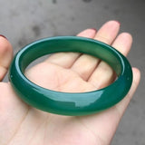 Zheru Agate Chalcedony Green Bangle 54-64mm Princess Jewelry