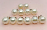 8.5mm Freshwater Pearl Earrings Silver Stud Earring Wedding Women Jewelry