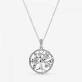925 Sterling Silver Snowflake Zircon Necklace Wedding Jewelry