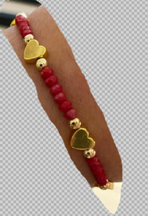 Boho Heart Bead Charm Bracelet for Girls Dainty Gift