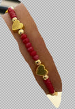 Boho Heart Bead Charm Bracelet for Girls Dainty Gift