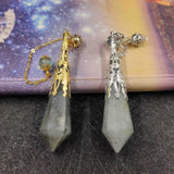 Natural Labradorite Pendulum for Dowsing Stone Pendant