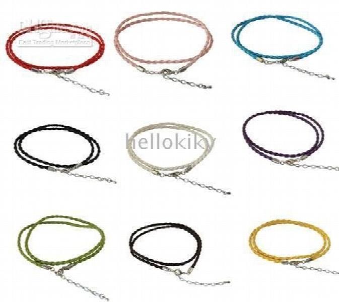 60PCS Knitted Leather Double Bracelets - Mixed Colours - Charm Bracelet