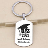 Personalized Graduation Keychain Stainless Steel Charm