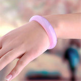 Zheru Jewelry Natural Agate Chalcedony Pink Purple Bracelet 54-64mm