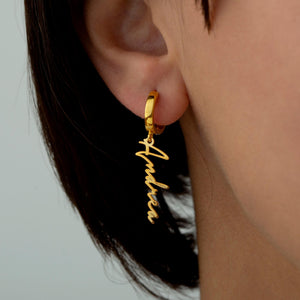 Custom Name Earrings - Stainless Steel Personalized