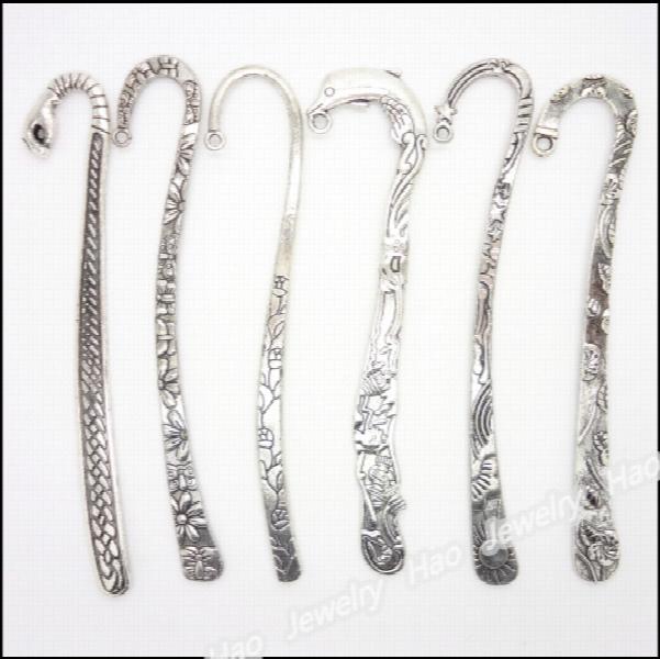 Mixed 18 pcs Vintage Charms Bookmark Pendant for DIY Metal Jewelry Making