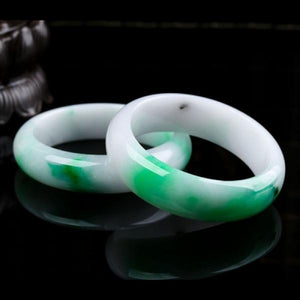 Zheru Jewelry Green Burmese Jade Bracelet 54-62mm