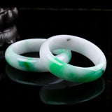 Zheru Jewelry Green Burmese Jade Bracelet 54-62mm