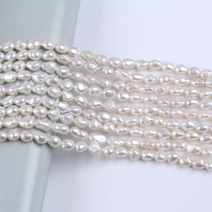 Baroque 8-9mm Keshi Pearl Strand Necklace