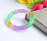 Natural Jade Bangle Bracelet Hand-Carved Fine Charm Jewelry