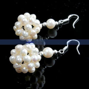 Pearl Dangle Earrings S925 Silver Freshwater Jewelry