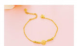 18K Hollow Cylinder Anklet for Women Solid 999 Anklet Chain