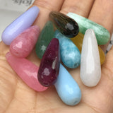 10x30mm Water Drop Faceted Chalcedony Jades Stone Beads
