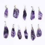 Purple Crystal Stone Pendant Necklace 20-Piece Lot