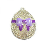 10pcs/lot Easter Egg With Bow Rhinestone Pendants