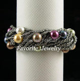 20 Strand Rainbow Mother Of Pearl Bracelet - 8mm