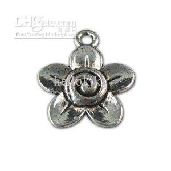 Tibetan Silver Spiral Flower Charms (Pack of 80)