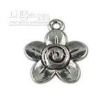 Tibetan Silver Spiral Flower Charms (Pack of 80)