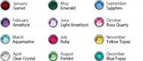 Engraved Baby Feet Pendant Necklace with Birthstones YP2483