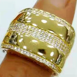 Square Box Geometry Statement Ring For Women Wedding Cubic Zircon Dubai Bridal
