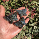Labradorite Butterfly Necklace Pendant Carved Statue Gem Figurine Crystal Gift