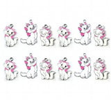 40pcs Cartoon Cats DIY Key Chain Metal Charm Pendants Jewelry Making DIY